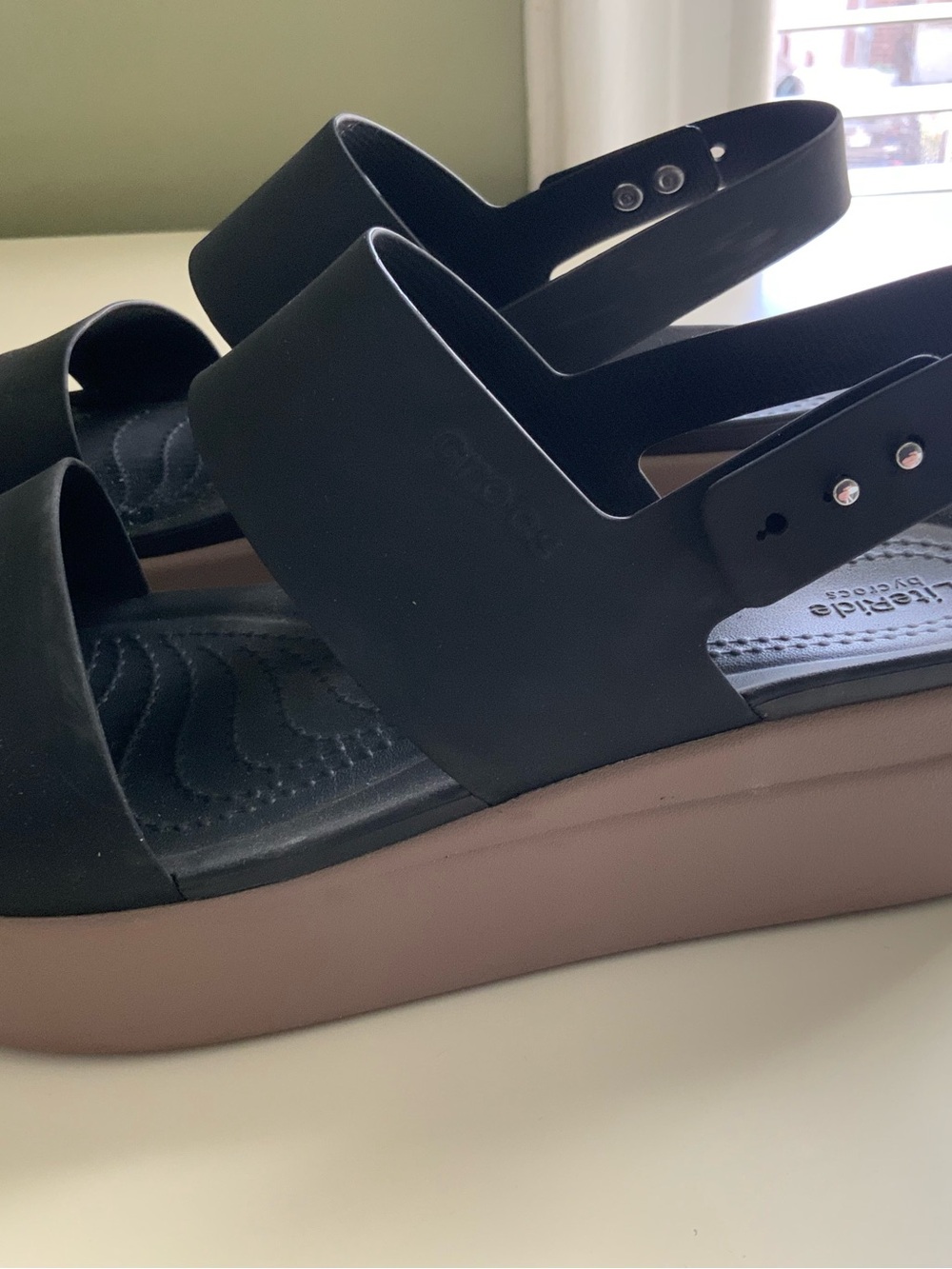 Crocs Brooklyn Low Wedge Slingback Rubber Sandal - Women's Size 10W